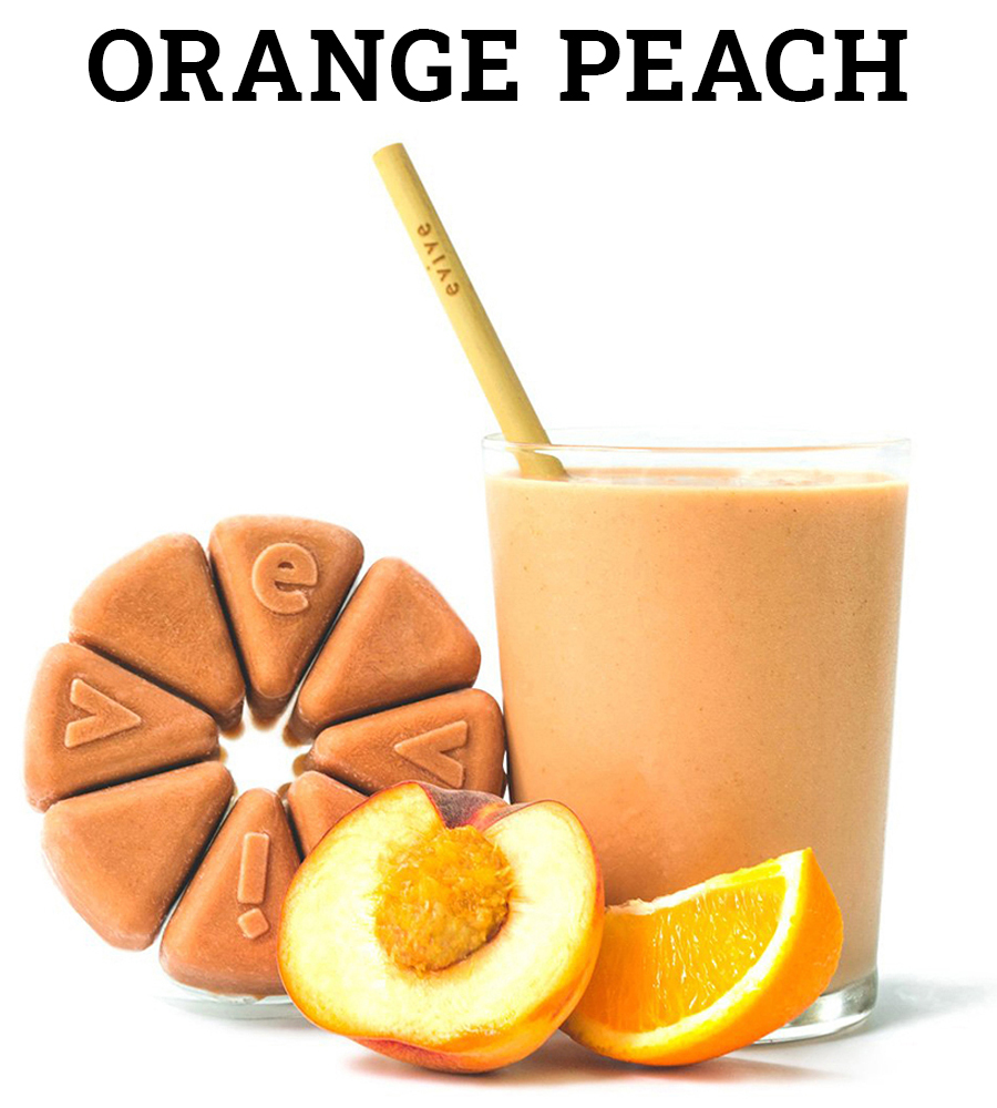 evive, evive smoothie. orange peach, orange smoothie